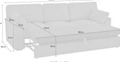 OTTO home 3-Sitzer »Citry« Breite 233 cm, Chenille, mit Bettfunktion, Liegefläche 144x190 cm