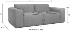 OTTO home 2-Sitzer »Clayton Kompaktsofa Breite 202 cm« in einem trendigen Cord-Bezug, verschiedene Kombinationen verfügbar