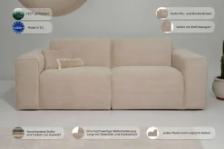 OTTO home 2-Sitzer »Clayton Kompaktsofa Breite 202 cm« in einem trendigen Cord-Bezug, verschiedene Kombinationen verfügbar