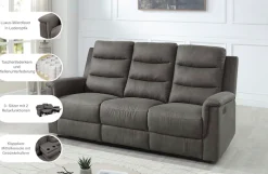OTTO home 3-Sitzer »Cliff mit 2 Relaxfunktionen, extra bequem, B:198cm, Kinosofa« Federkern und Becherhaltern in klappbarer Mittelkonsole