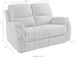 OTTO home 2-Sitzer »Diana, B: 152cm mit Relaxfunktion« mit Relaxfunktion und Federkern, hohe Belastbarkeit