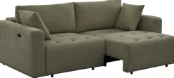 OTTO home 2,5-Sitzer »ELIANN , 209 cm - elektrisches Schlafsofa« mit USB A/C-Anschluss. Federkern, Webstoff