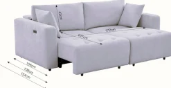 OTTO home 2,5-Sitzer »ELIANN , 209 cm - elektrisches Schlafsofa« mit USB A/C-Anschluss. Federkern, Webstoff