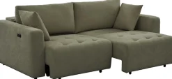 OTTO home 2,5-Sitzer »ELIANN , 209 cm - elektrisches Schlafsofa« mit USB A/C-Anschluss. Federkern, Webstoff
