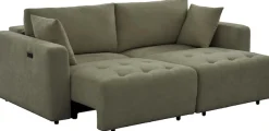 OTTO home 2,5-Sitzer »ELIANN , 209 cm - elektrisches Schlafsofa« mit USB A/C-Anschluss. Federkern, Webstoff
