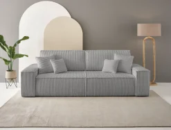 OTTO home 3-Sitzer »FINNLEY Cord, Schlafsofa 257 cm - OTTO. Verlässliche Qualität.« mit Bettkasten, in Bouclé, Struktur fein und Mega Cord