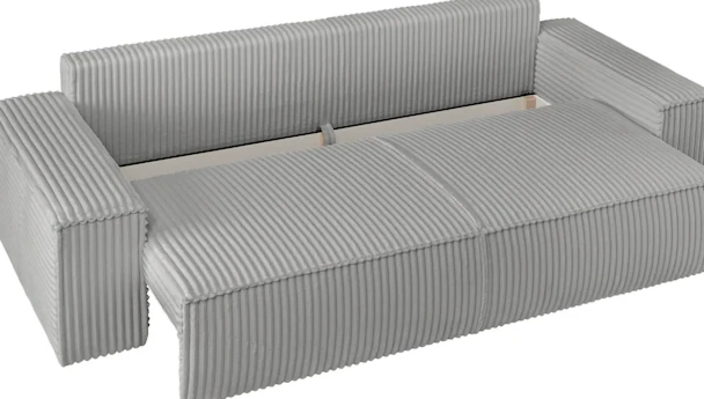 OTTO home 3-Sitzer »FINNLEY Cord, Schlafsofa 257 cm - OTTO. Verlässliche Qualität.« mit Bettkasten, in Bouclé, Struktur fein und Mega Cord