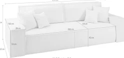 OTTO home 3-Sitzer »FINNLEY Cord, Schlafsofa 257 cm - OTTO. Verlässliche Qualität.« mit Bettkasten, in Bouclé, Struktur fein und Mega Cord
