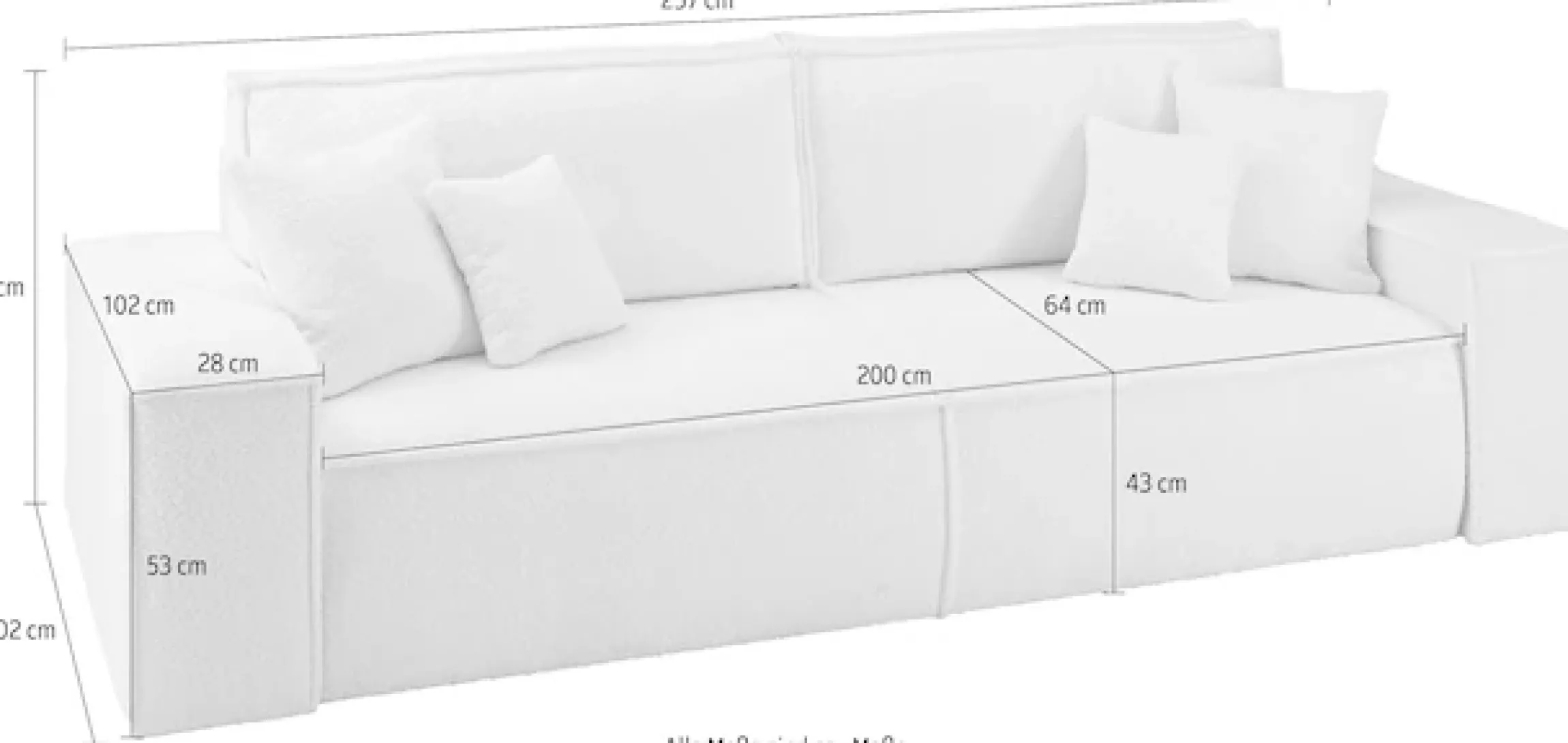 OTTO home 3-Sitzer »FINNLEY Cord, Schlafsofa 257 cm - OTTO. Verlässliche Qualität.« mit Bettkasten, in Bouclé, Struktur fein und Mega Cord