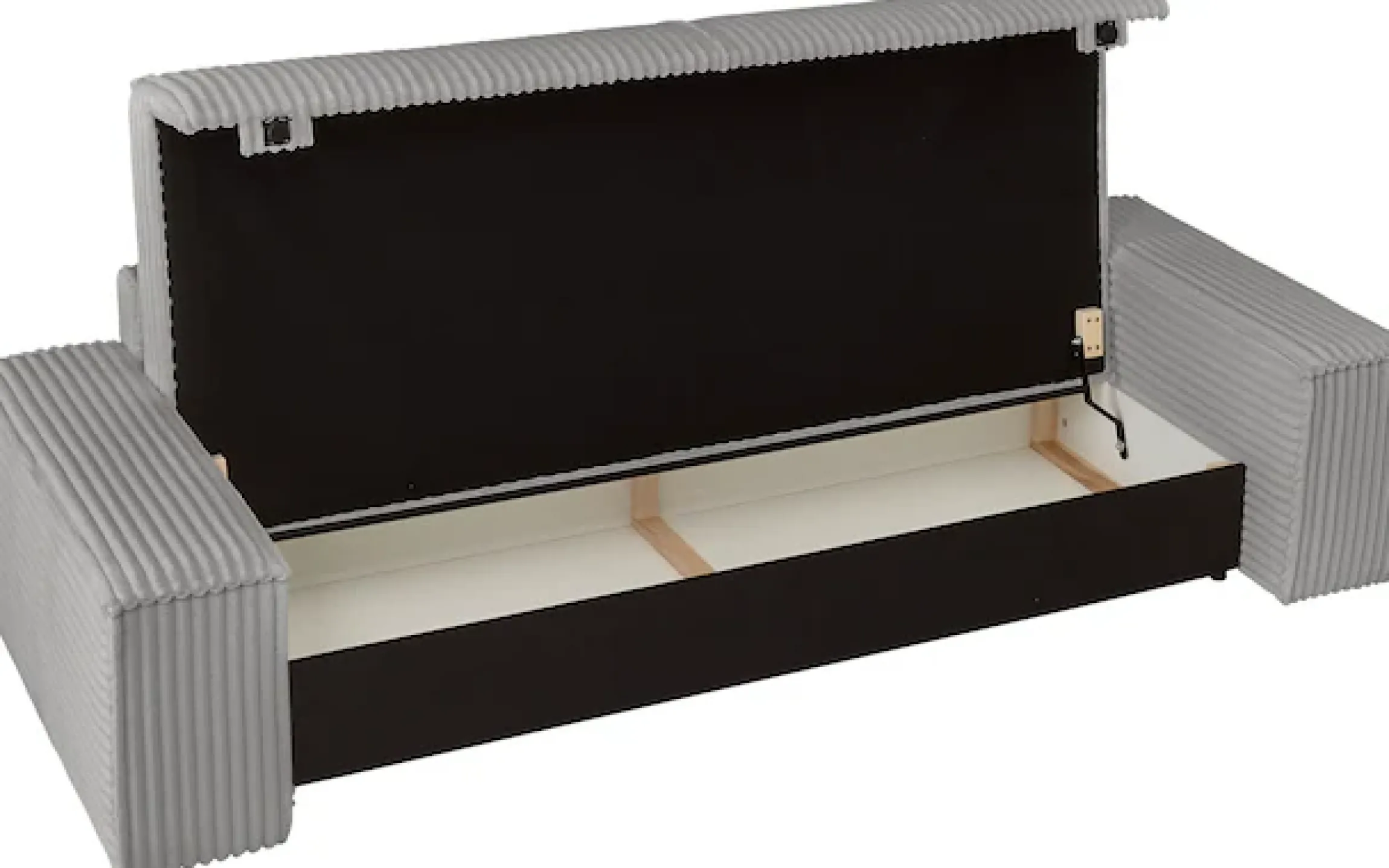 OTTO home 3-Sitzer »FINNLEY Cord, Schlafsofa 257 cm - OTTO. Verlässliche Qualität.« mit Bettkasten, in Bouclé, Struktur fein und Mega Cord