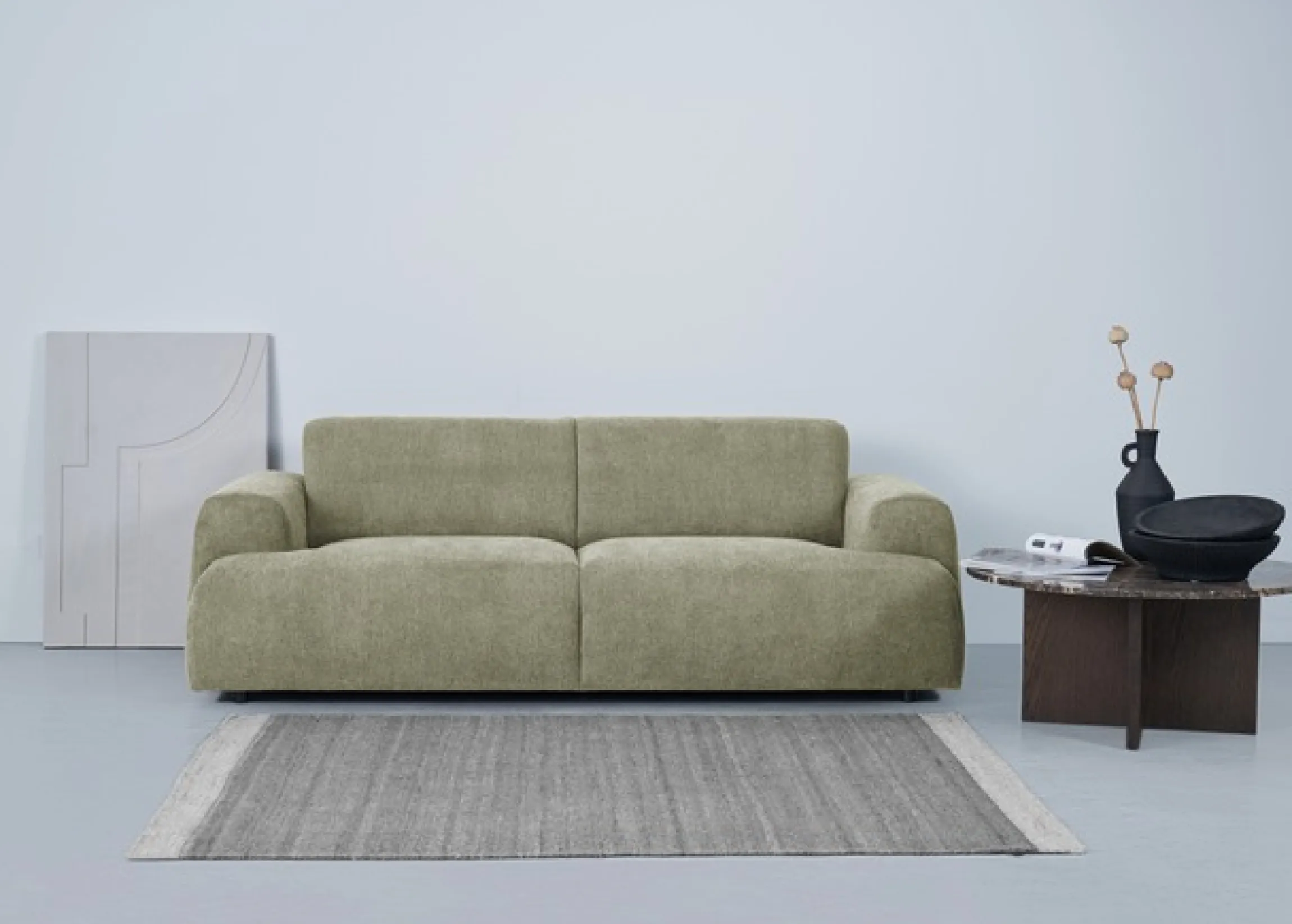 OTTO home 3-Sitzer »Linkka, Breite 237 cm« in einem weichen Chenille-Stoff, mit Wellenunterfederung