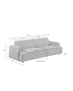 OTTO home 3-Sitzer »Linkka, Breite 237 cm« in einem weichen Chenille-Stoff, mit Wellenunterfederung