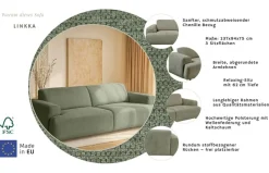 OTTO home 3-Sitzer »Linkka, Breite 237 cm« in einem weichen Chenille-Stoff, mit Wellenunterfederung