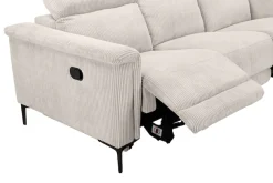 OTTO home 3-Sitzer »LUND Cord, B. 222cm, manuelle/elektrische Relaxfunktion in 2 Sitzen,« (links/rechts), USB-A bei elektrischer Ausführung, Kopfteilverstellung