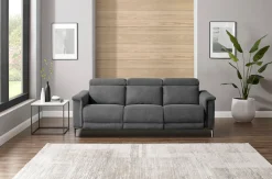OTTO home 3-Sitzer »LUND,Struktur-Bezug, 222 cm, man. o. elektr. Relaxfunktion in 2 Sitzen« (links/rechts), USB-A bei elektrischer Ausführung, Kopfteilverstellung