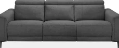 OTTO home 3-Sitzer »LUND,Struktur-Bezug, 222 cm, man. o. elektr. Relaxfunktion in 2 Sitzen« (links/rechts), USB-A bei elektrischer Ausführung, Kopfteilverstellung