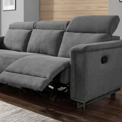OTTO home 3-Sitzer »LUND,Struktur-Bezug, 222 cm, man. o. elektr. Relaxfunktion in 2 Sitzen« (links/rechts), USB-A bei elektrischer Ausführung, Kopfteilverstellung