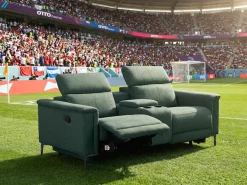 OTTO home 2-Sitzer »LUND, Struktur, Kinosofa, Relaxfunktion, TV-Sessel, man./elektrisch« Kopfteilverstellung, Getränkefachhalter, Staufach, wahlweise USB A/C