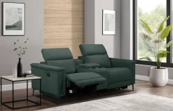 OTTO home 2-Sitzer »LUND, Struktur, Kinosofa, Relaxfunktion, TV-Sessel, man./elektrisch« Kopfteilverstellung, Getränkefachhalter, Staufach, wahlweise USB A/C
