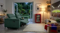 OTTO home 2-Sitzer »LUND, Struktur, Kinosofa, Relaxfunktion, TV-Sessel, man./elektrisch« Kopfteilverstellung, Getränkefachhalter, Staufach, wahlweise USB A/C
