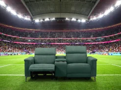 OTTO home 2-Sitzer »LUND, Struktur, Kinosofa, Relaxfunktion, TV-Sessel, man./elektrisch« Kopfteilverstellung, Getränkefachhalter, Staufach, wahlweise USB A/C