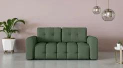 OTTO home 2-Sitzer »Manilla, trendige Steppung, 2 Rückenkissen, B/T/H 195/107/91 cm« mit Wellenunterfederung, in verschiedenen Materialien und Farben