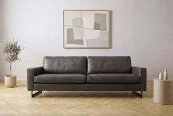 OTTO home 3-Sitzer »Maxi-Ausführung Pinto, 236 cm, Cord, Chenille, Lederoptik« mit Keder, schwarze Metallfüße, Wellenunterfederung