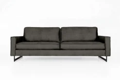 OTTO home 3-Sitzer »Maxi-Ausführung Pinto, 236 cm, Cord, Chenille, Lederoptik« mit Keder, schwarze Metallfüße, Wellenunterfederung
