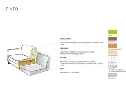OTTO home 3-Sitzer »Maxi-Ausführung Pinto, 236 cm, Cord, Chenille, Lederoptik« mit Keder, schwarze Metallfüße, Wellenunterfederung