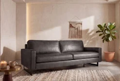 OTTO home 3-Sitzer »Maxi-Ausführung Pinto, 236 cm, Cord, Chenille, Lederoptik« mit Keder, schwarze Metallfüße, Wellenunterfederung