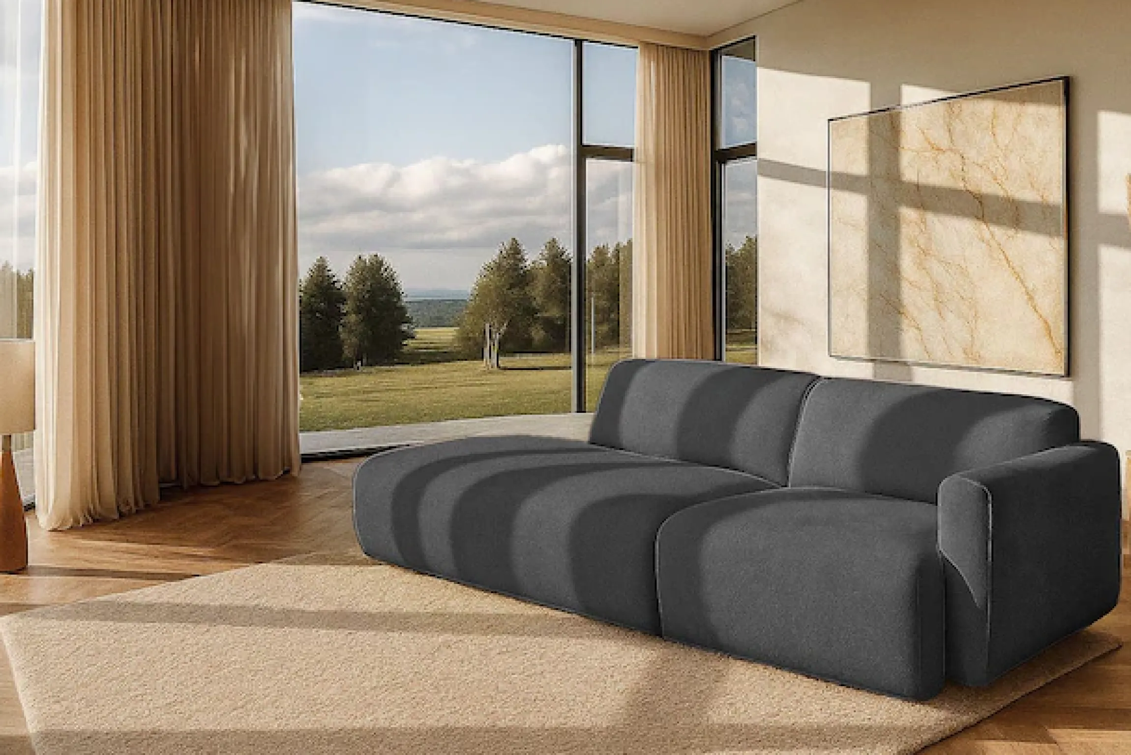 OTTO home 2-Sitzer »Myrland Kompaktsofa« Breite 263 cm, Chenille, Easy Clean Stoff, mit Kaltschaum