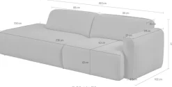 OTTO home 2-Sitzer »Myrland Kompaktsofa« Breite 263 cm, Chenille, Easy Clean Stoff, mit Kaltschaum
