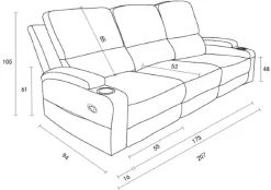 OTTO home 3-Sitzer »NAPORI Lederoptik, Multimediasofa, Kinosessel XXL« Kinosofa mit 2 x Relaxfunktion und Getränkehalter
