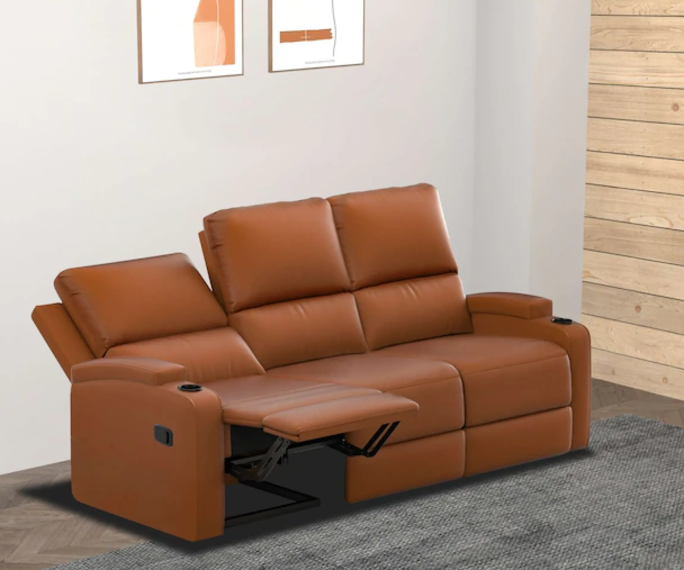 OTTO home 3-Sitzer »NAPORI Lederoptik, Multimediasofa, Kinosessel XXL« Kinosofa mit 2 x Relaxfunktion und Getränkehalter