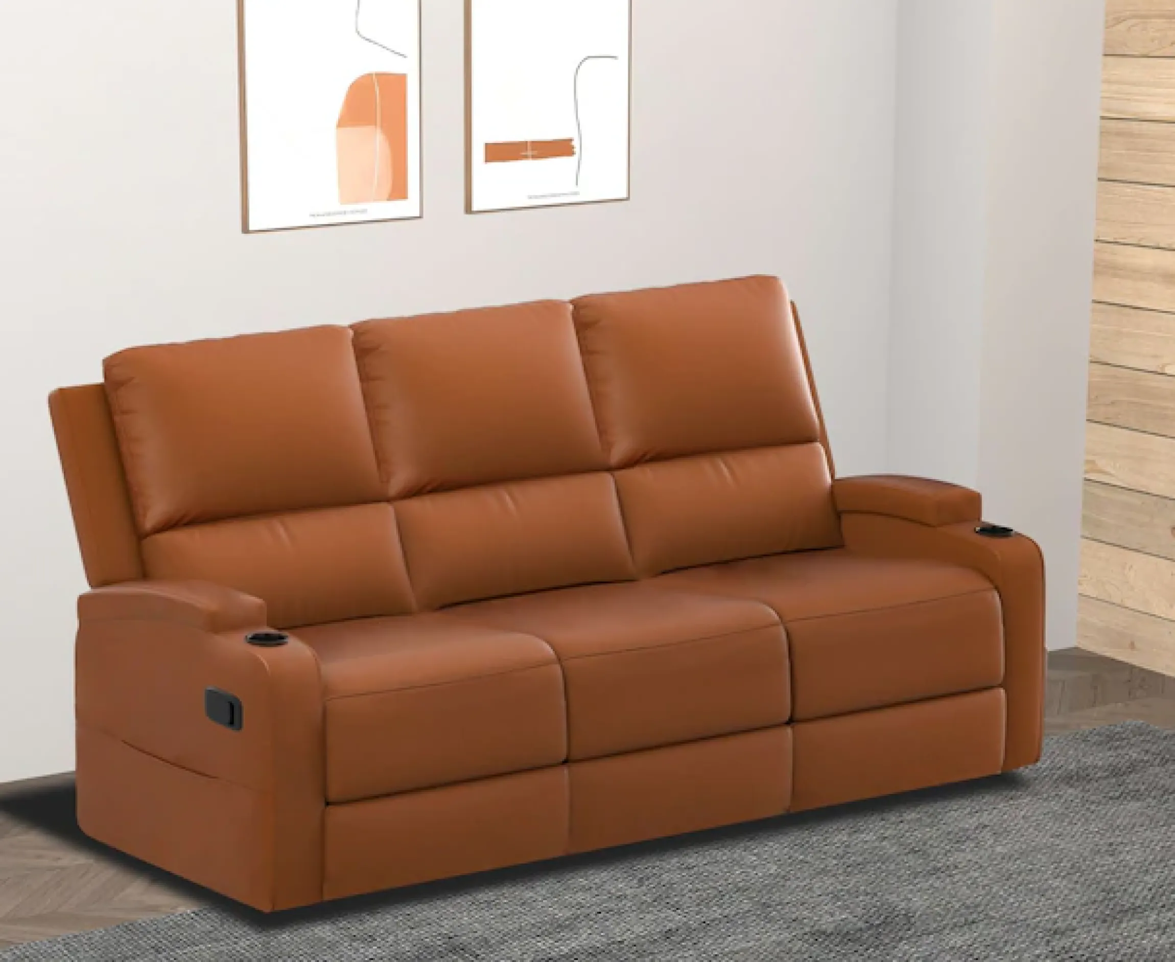 OTTO home 3-Sitzer »NAPORI Lederoptik, Multimediasofa, Kinosessel XXL« Kinosofa mit 2 x Relaxfunktion und Getränkehalter