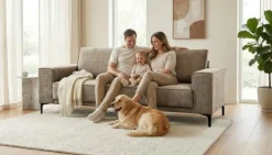 OTTO home 3-Sitzer »OLAND Chenille, Sofa, B: 224 cm, Skandi-Design« Struktur, Flachgewebe, Luxus-Microfaser, Boucle