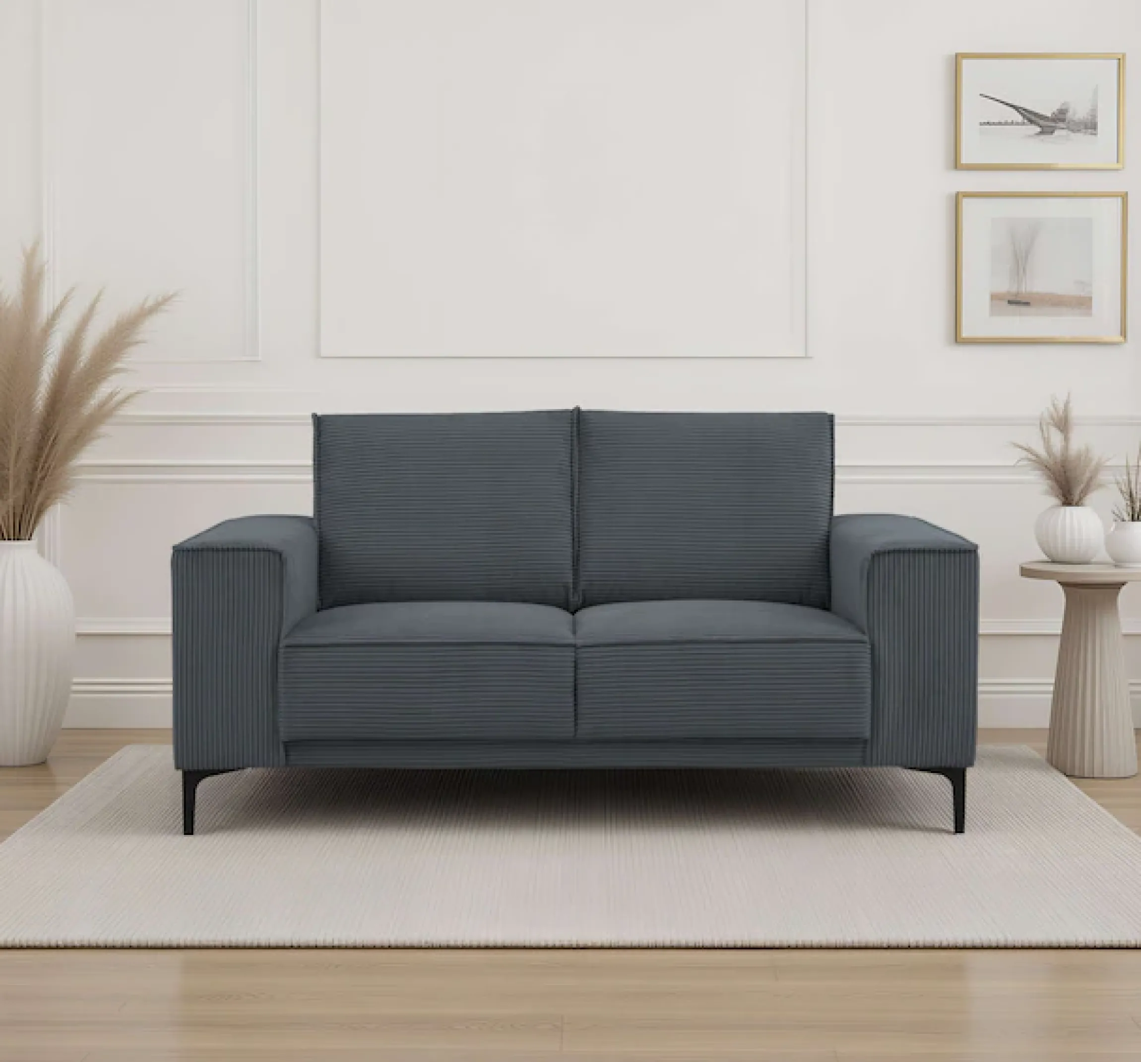 OTTO home 2-Sitzer »OLAND Cord, Sofa, B: 164 cm, Skandi-Design« 164 cm, Wellenunterfederung, Skandi-Design, Metallfüße