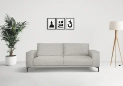 OTTO home 3-Sitzer »OLAND Flachgewebe, Sofa, B: 224 cm, Skandi-Design« Struktur, Flachgewebe, Luxus-Microfaser, Boucle