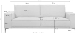 OTTO home 3-Sitzer »OLAND Luxus-Microfaser, Sofa, B: 224 cm, Skandi-Design« Struktur, Flachgewebe, Luxus-Microfaser, Boucle