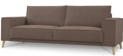 OTTO home 3-Sitzer »Oland Skandi, weicher Chenille-Stoff« 224 cm, Wellenunterfederung, Skandi-Design, Massivholzfüße