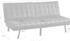 OTTO home 2-Sitzer »Pierre« Schlafsofa, mit 3-stufiger Rasterfunktion, mit Wellenunterfederung