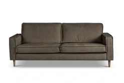 OTTO home 3-Sitzer »Pinto Skandi, 206 cm, Chenille, Struktur« mit Keder, Massivholzfüße Eiche geräuchert, Wellenunterfederung
