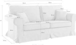 OTTO home 3-Sitzer »Shadmoor« Hussenoptik, in uni oder mit Blumendruck