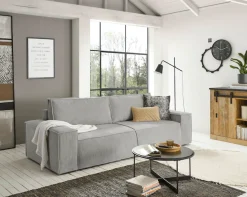 OTTO home 3-Sitzer »SHERWOOD Cord Schlafsofa (257cm)« Schlaffunktion mit Bettkasten (ca. 136/200cm)
