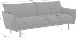 OTTO home 3-Sitzer »Stine« Besonderes Design durch Kissenoptik und Keder