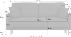 OTTO home 2-Sitzer »TRIPLO mit Wellenunterfederung, Maße B/T/H: 165/100/89 cm« Sofa mit Steppung im Rückenbereich, incl. Rückenkissen und Zierkissen