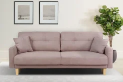 OTTO home 3-Sitzer »TRIPLO optionale Schlafsofa mit Bettkasten, Maße B/T/H: 215/100/89 cm« Wahlweise Bettfunktion - Liegefläche 145x191 cm, Rücken-, Zierkissen