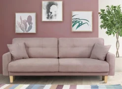 OTTO home 3-Sitzer »TRIPLO optionale Schlafsofa mit Bettkasten, Maße B/T/H: 215/100/89 cm« Wahlweise Bettfunktion - Liegefläche 145x191 cm, Rücken-, Zierkissen