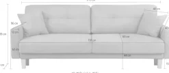OTTO home 3-Sitzer »TRIPLO optionale Schlafsofa mit Bettkasten, Maße B/T/H: 215/100/89 cm« Wahlweise Bettfunktion - Liegefläche 145x191 cm, Rücken-, Zierkissen