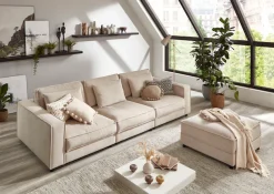 OTTO home 3-Sitzer »Valan« XXL-Sitzfläche, mit Cord-Bezug, frei stellbar, mit Wellenunterfederung